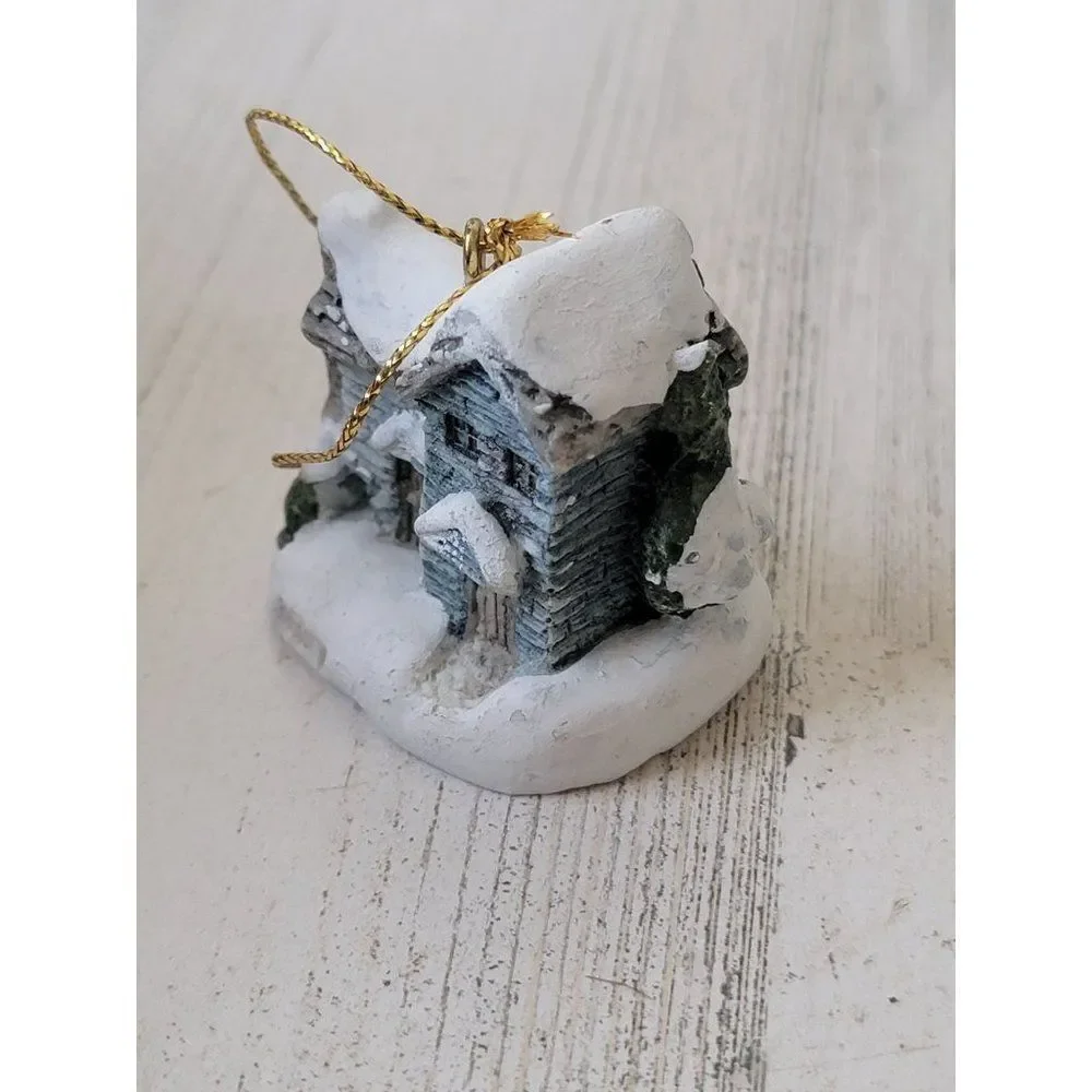 Mini Snow blue house wreath pine tree ornament Xmas‎ decor